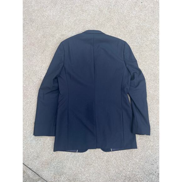 Vintage Jacket Men Size 42L Navy Crested Two Button Wool Tailored Blazer Pockets - Picture 5 of 5